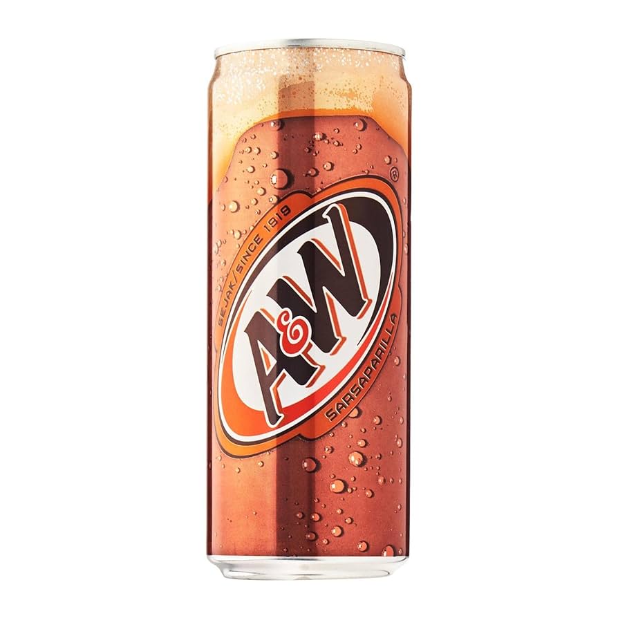 A&W Sarsaparilla Sparkling Flavoured Soft Drink 330ml*6