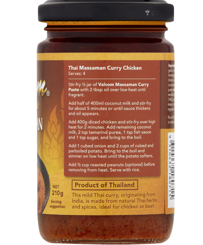 Valcom Authentic Thai Massaman Curry Paste 210g