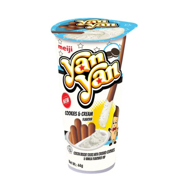 Meiji Yan Yan Cocoa Biscuit Sticks With Crushed Cookies & Vanilla Flavour 44g