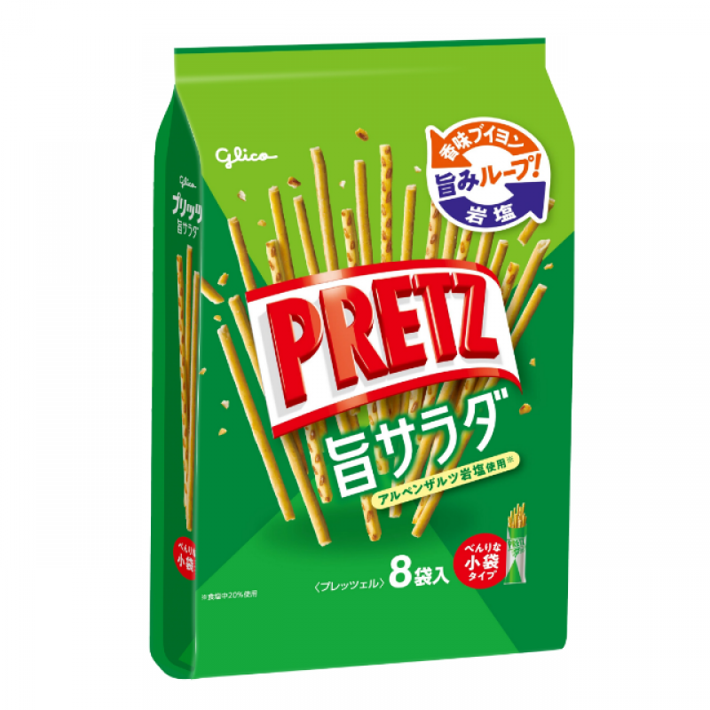 Glico Pretz Biscuit Stick Salad Flavour 8P