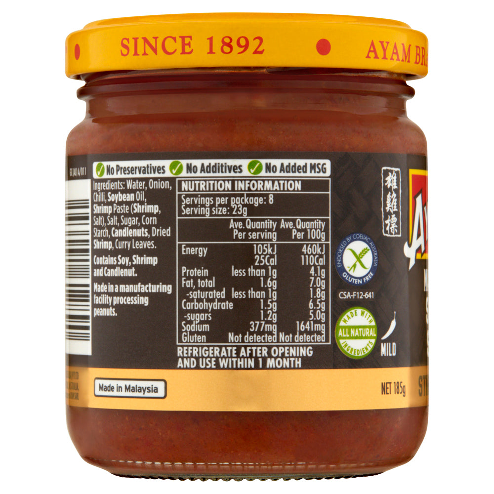 Ayam Malaysian Sambal Shrimp Paste 185g