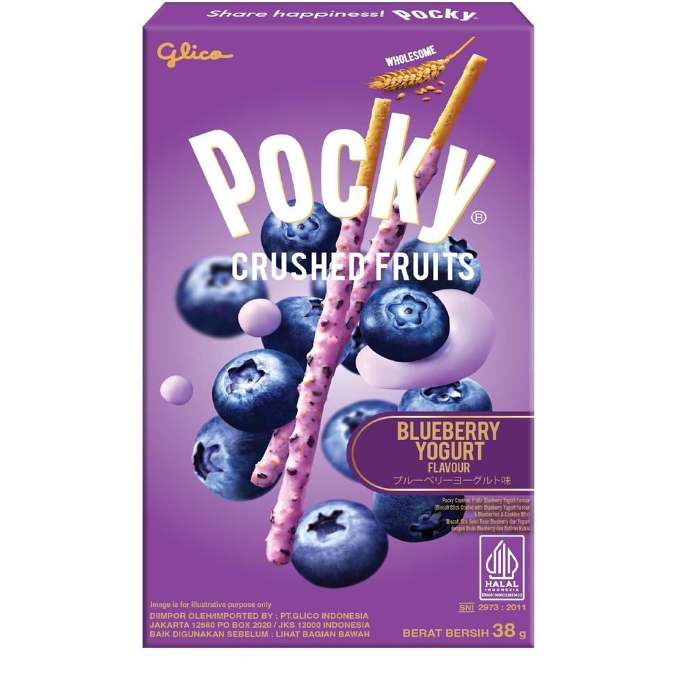 Glico Pocky Crushed Fruits Yogurt Blueberry Flavour 45g