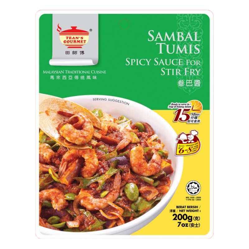 Tean's Gourmet Sambal Tumis Spicy Sauce For Stir Fry 200g
