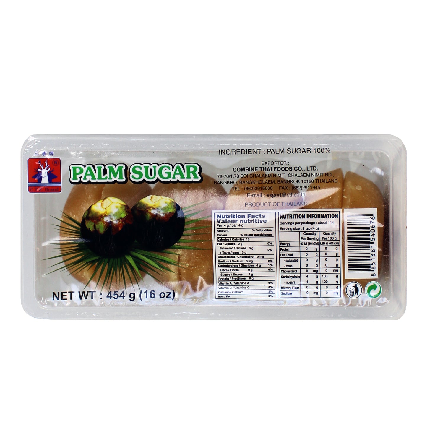 CTF PALM SUGAR 454G