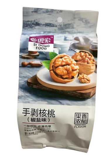 Si Hong Hand-Peeled Roasted Walnuts with Pepper and Salt Flavour 210g