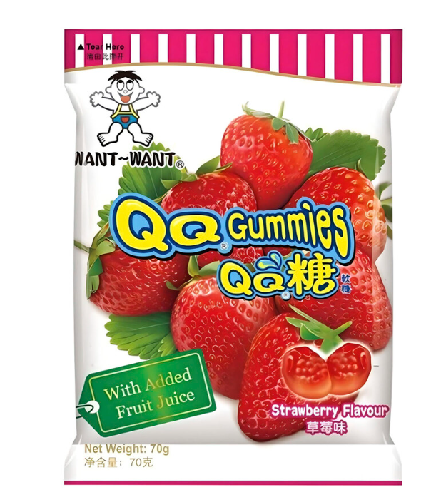 Want Want QQ Strawberry Gummies 70G