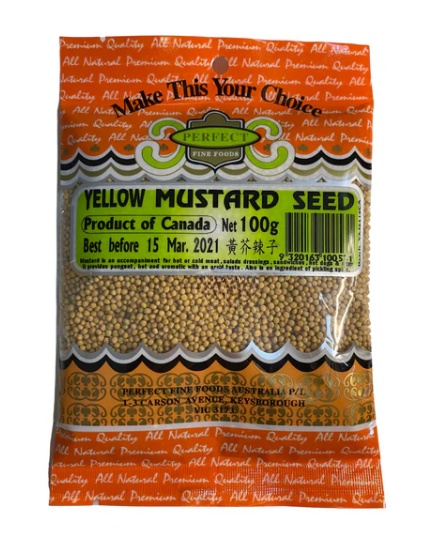 Perfect Fine Foods Yellow Mustard Seed 100g