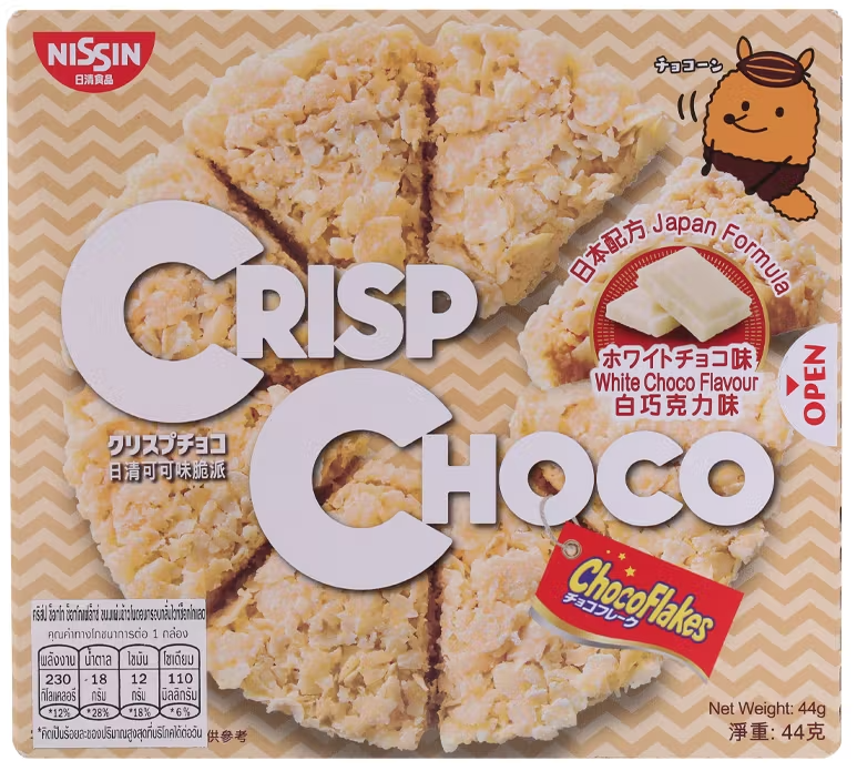Nissin Crisp Choco Choco Flakes White Chocolate Flavour 44g