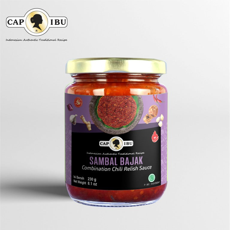 Cap Ibu Hot Sambal Bajak (Combination Chili Relish Sauce) 210g