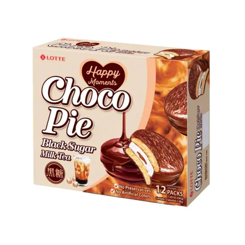Lotte Choco Pie Black Sugar Milk Tea 12P