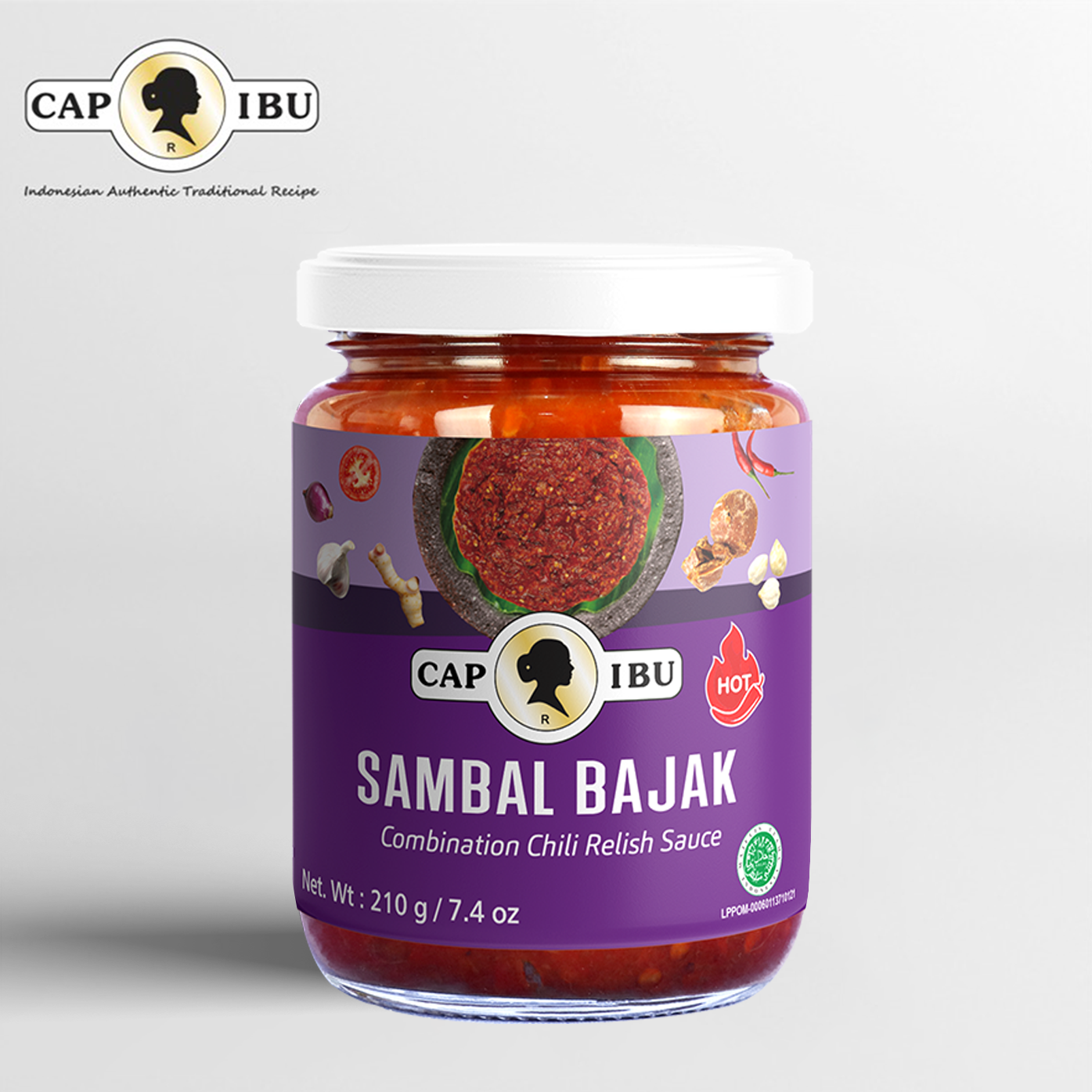 Cap Ibu Mild Sambal Bajak Chili Relish Sauce 210g