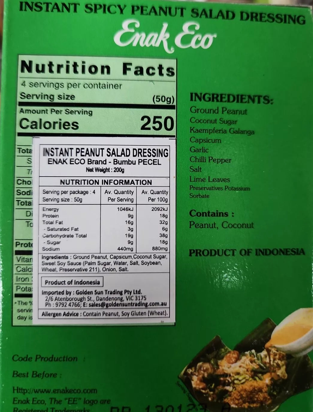 Enak Eco Sambel Pecel Spicy Peanut Salad Dressing 200g