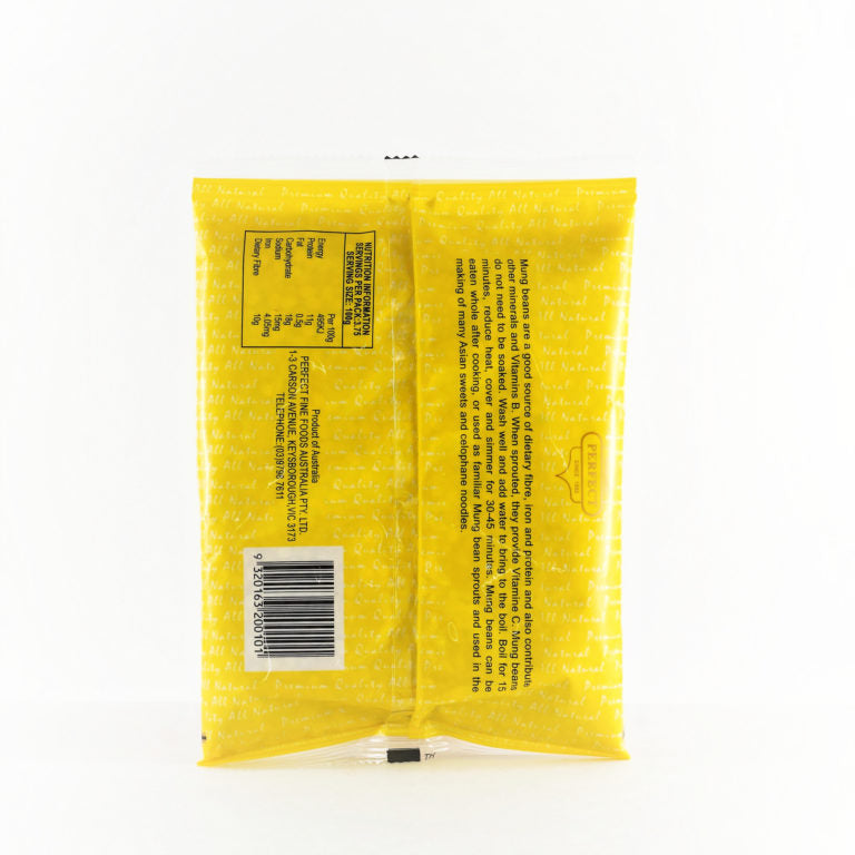 PERFECT FINE FOODS PEELED MUNG BEANS 375G
