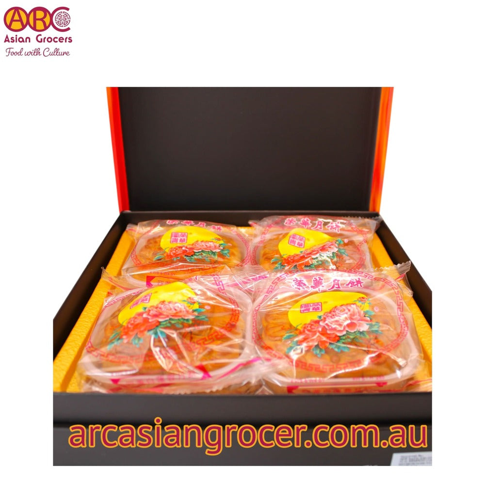 Wing Wah White Lotus Seed Paste with 4 Yolks Mooncake 4 Pieces (Best Before: 20-11-2026)