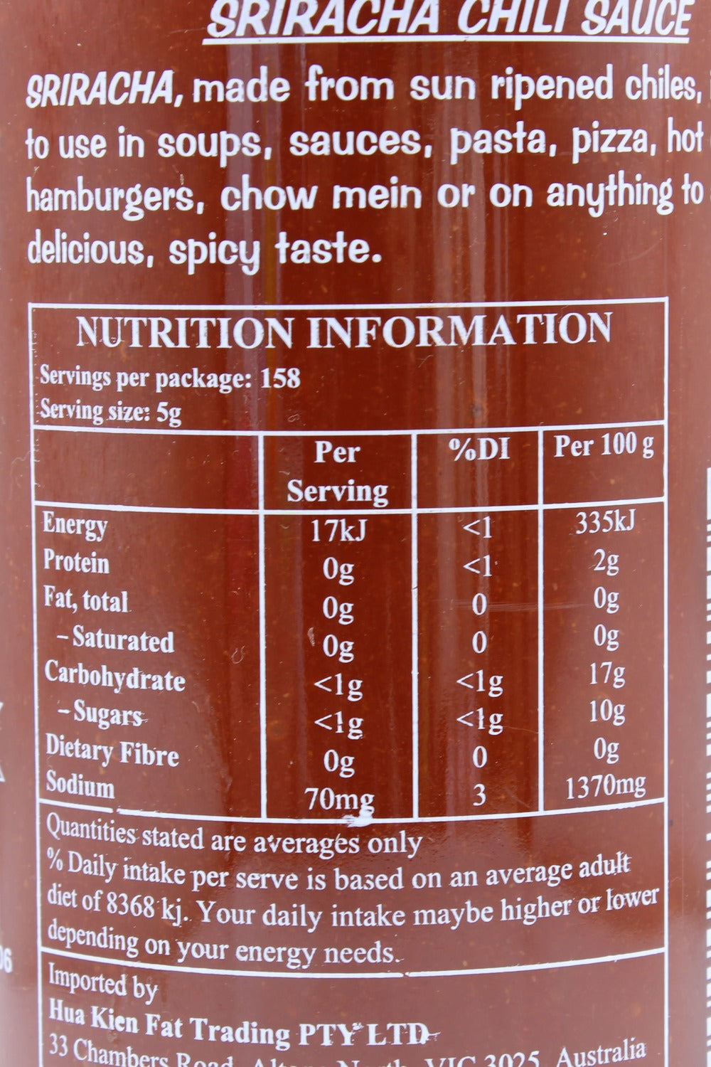Huy Fong Sriracha Chili Sauce 793g
