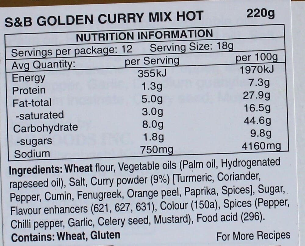 S&B Golden Curry Hot Sauce Mix 220g