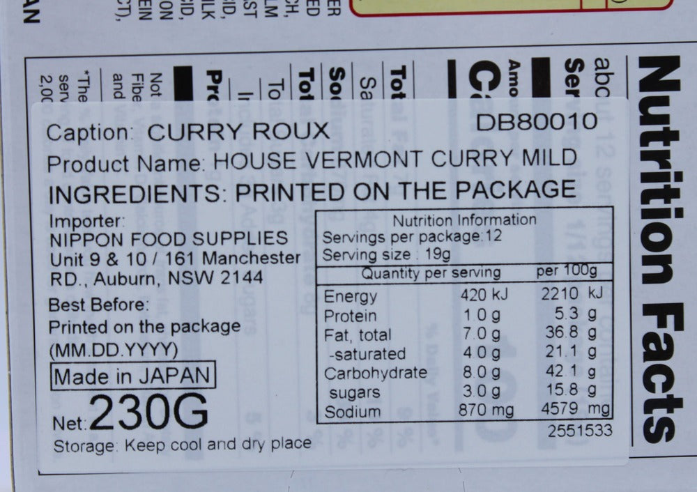 House Foods Mild Vermont Curry 230g