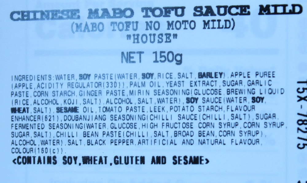 House Mild Chinese Mabo Tofu Sauce 150g