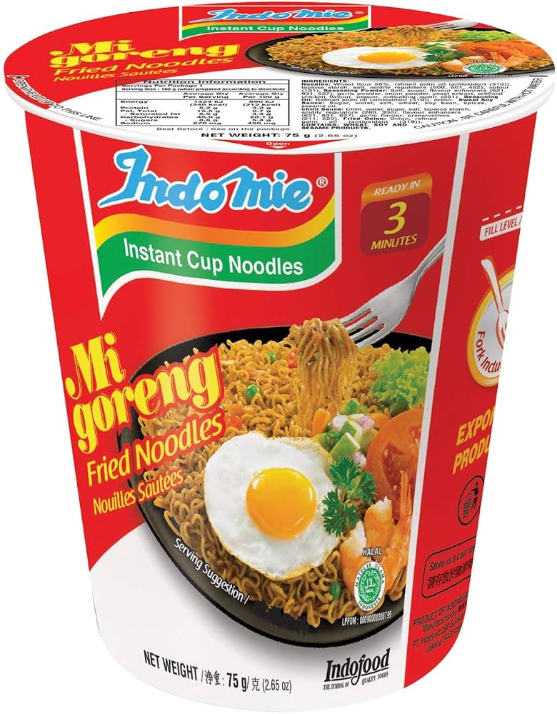 Indomie Mi Goreng Instant Noodles Cup 75g (Best Before: 15-12-2026)