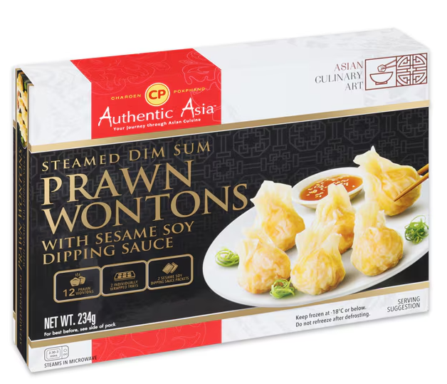 CP Authentic Asia Steamed Dim Sum Prawn Wontons 234g