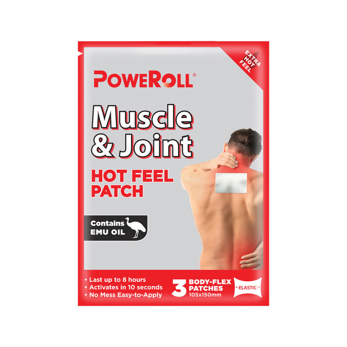 PoweRoll Muscle and Joint Patch Hot 3 Patches