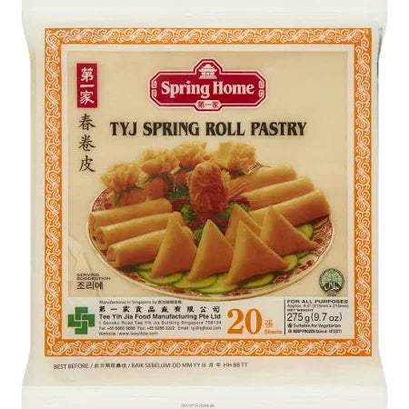 Spring Home TYJ Frozen Spring Roll Pastry 8.5″ (20 sheets) 275g