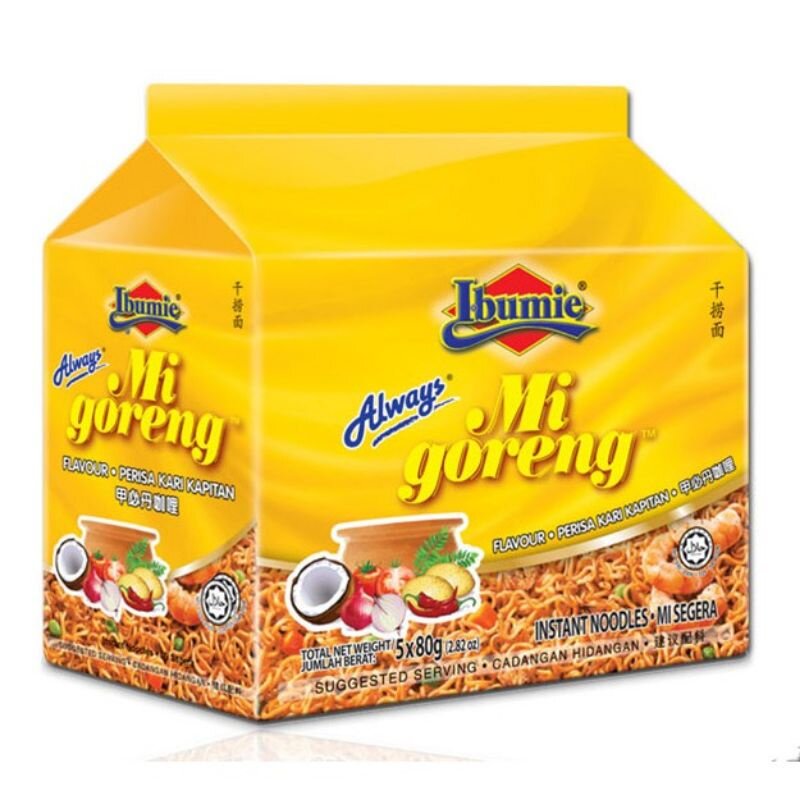 Ibumie Always Mi Goreng Perisa Kari Kapitan Flavour Instant Noodles 5*80g