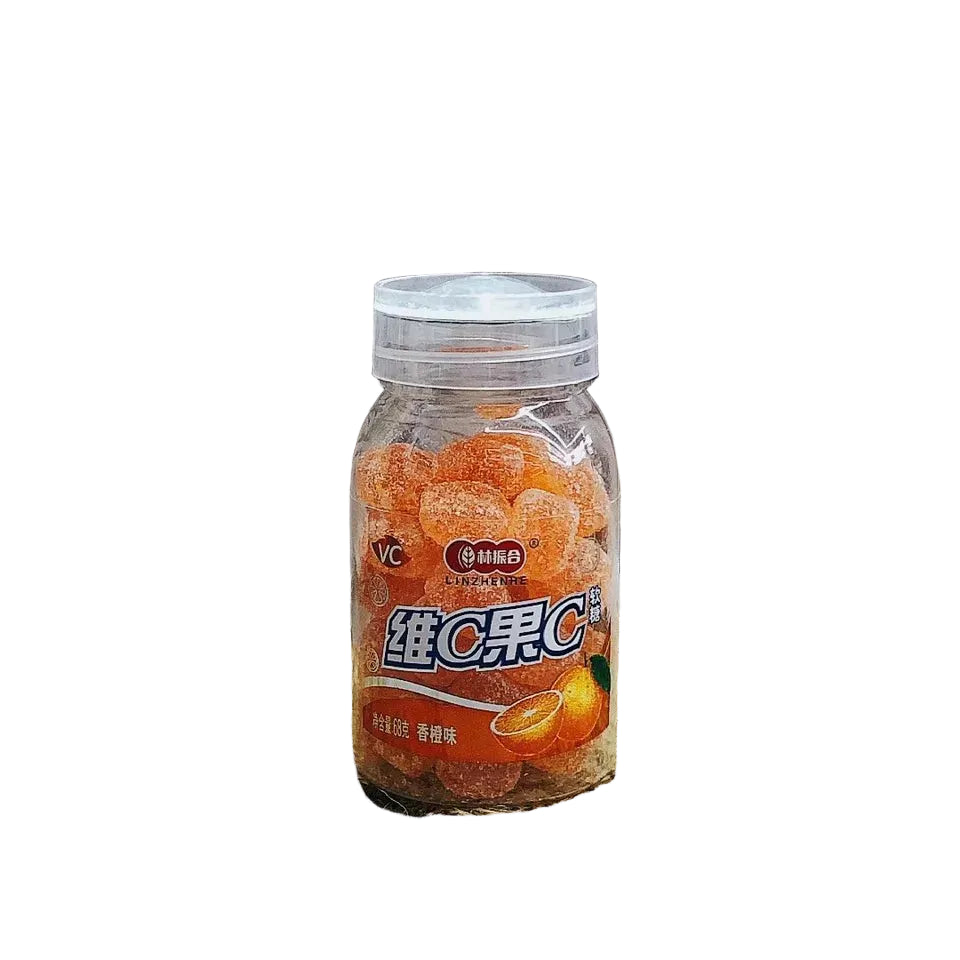 Lin Zhenhe Vitamin C Fruit C Orange Flavour Soft Candy 68g