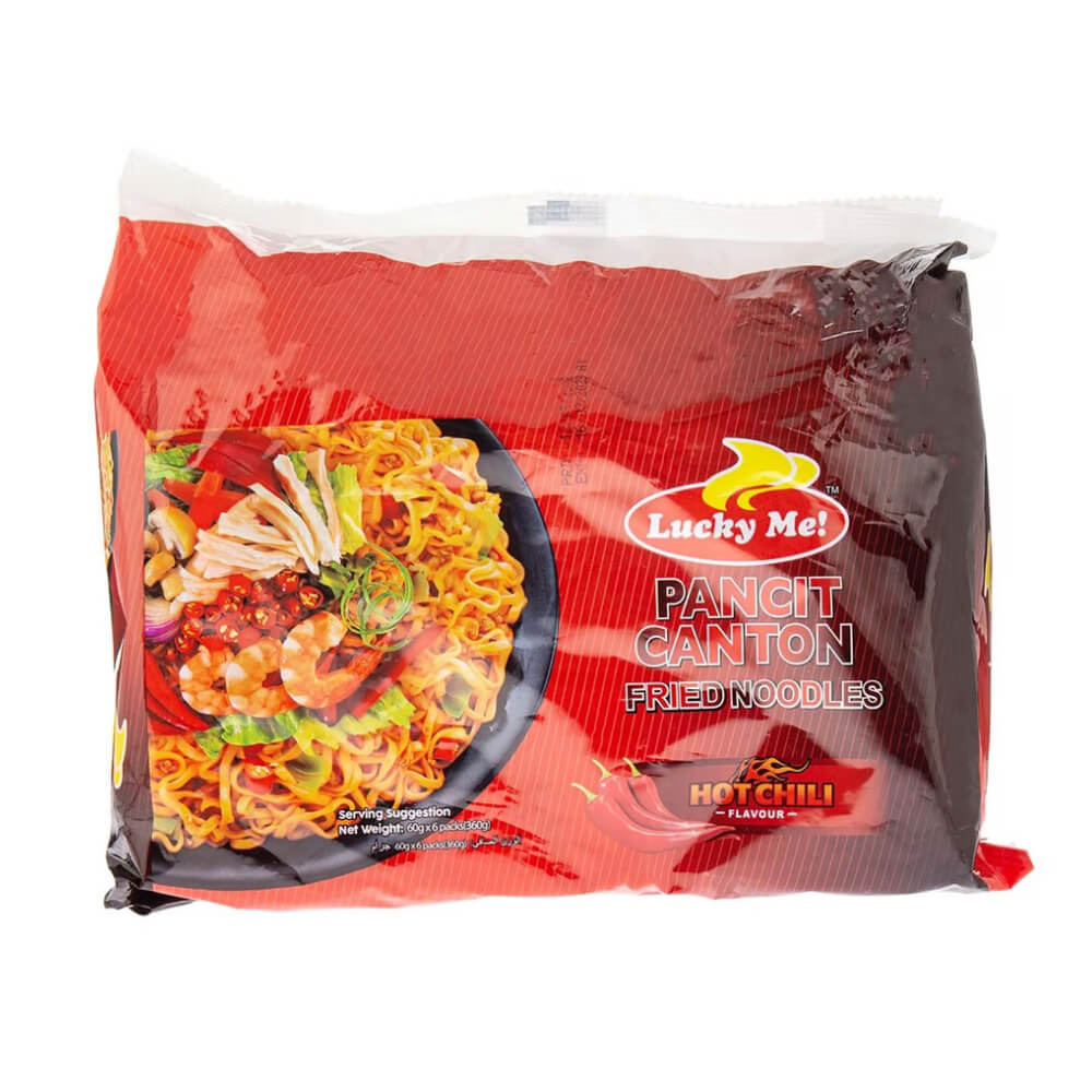 Lucky Me Pancit Canton Hot Chili Instant Fried Noodles 6x60gm