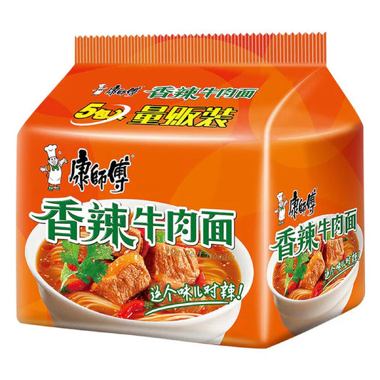 Kang Shi Fu Hot & Spicy Beef Flavour Instant Noodles 5p