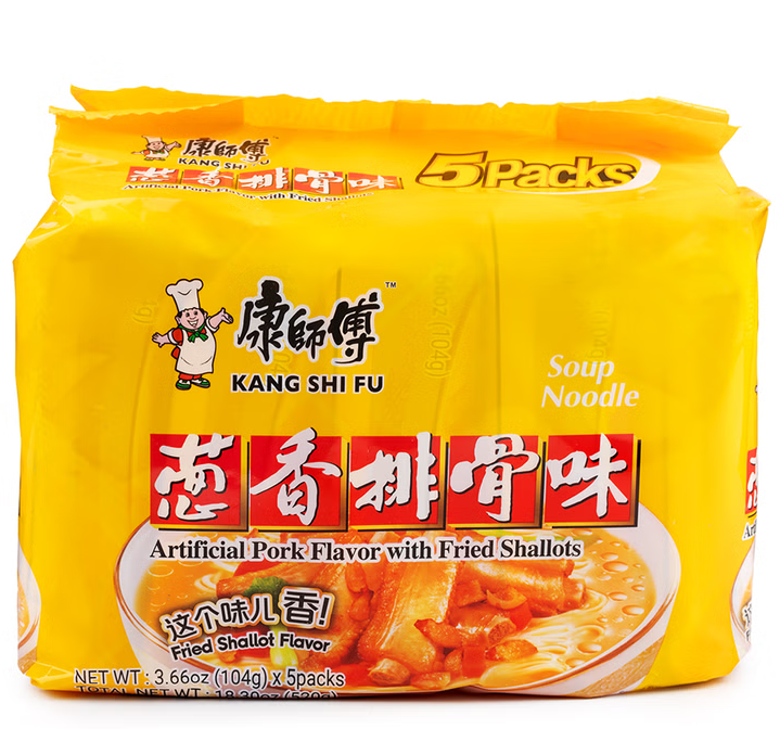 Kang Shi Fu Pork Flavour with Fried Shallots Instant Noodles 5p