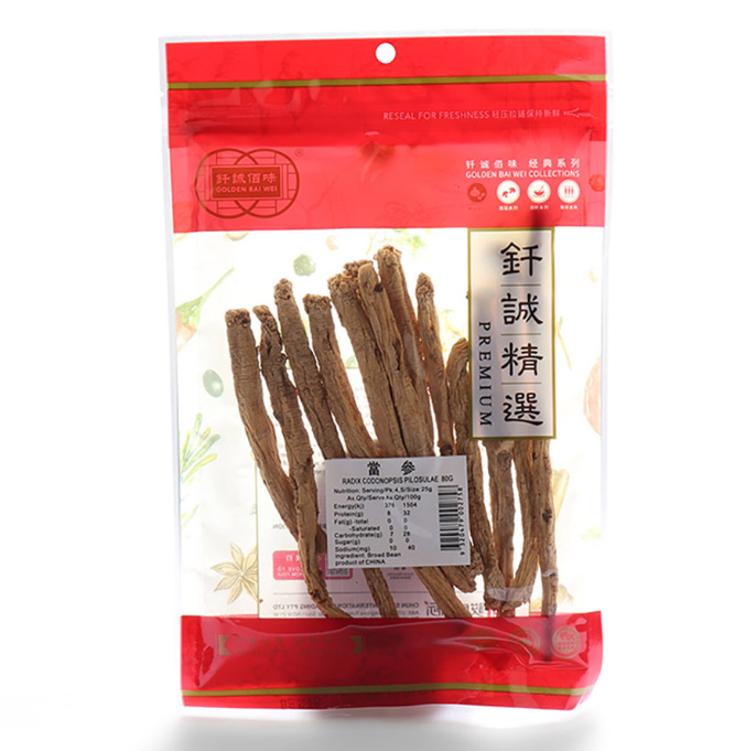 Golden Bai Wei Dried Dang Sam 80g