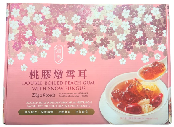 Shunnam Foods Double-Boiled Peach Gum With Snow Fungus 238g*6 bowls