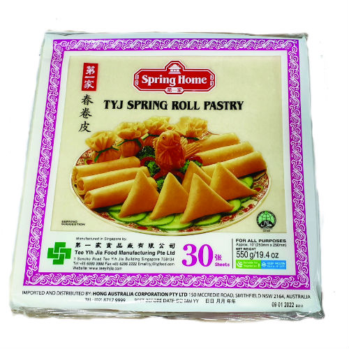 Spring Home TYJ Frozen Spring Roll Pastry 10″ (30 sheets) 550g