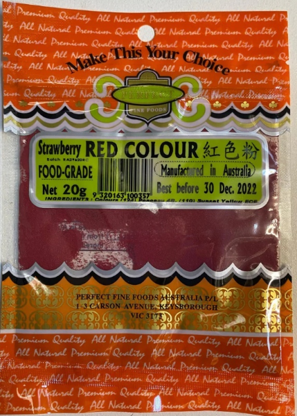 Perfect Fine Foods Strawberry Red Colour 20g