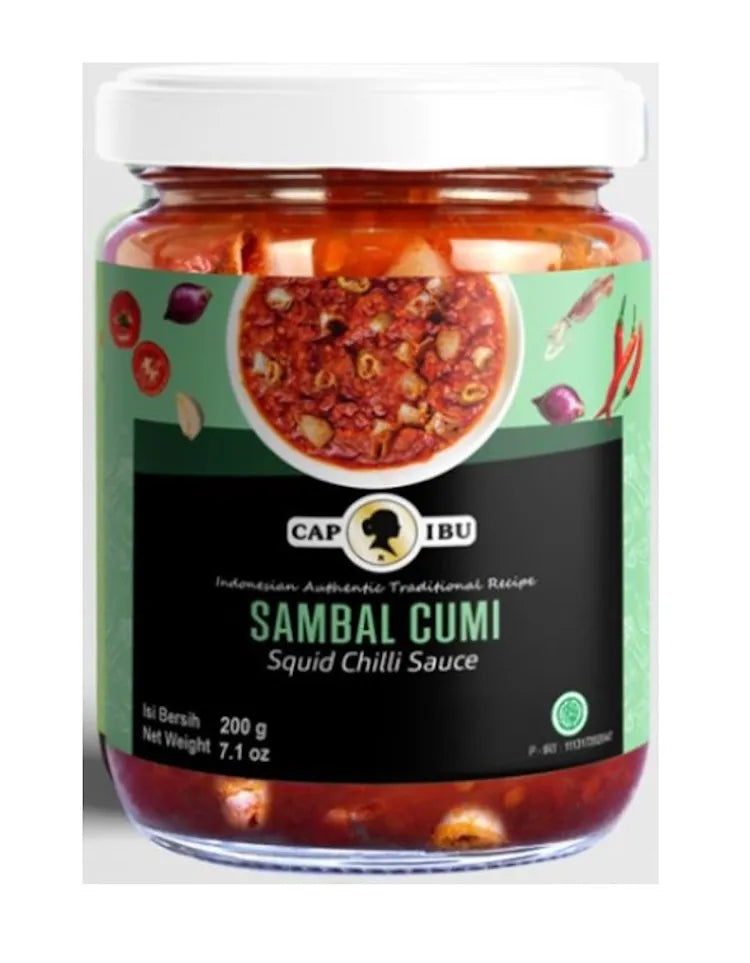 Cap Ibu Sambal Cumi Extra Hot (Salted Squid Chilli Relish) 200g