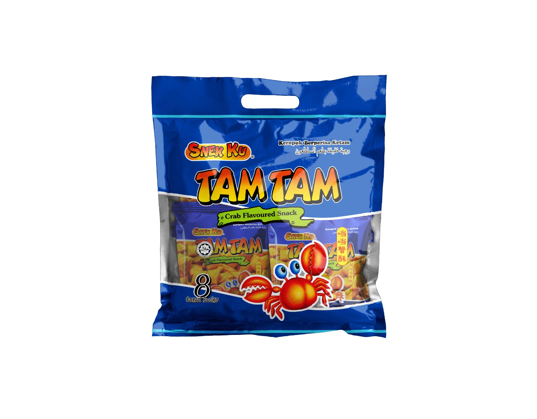 Snek Ku Tam Tam Crab Flavoured Snacks 8S