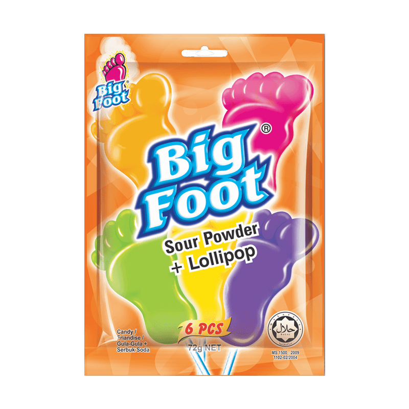 Big Foot Sour Powder Lollipop 72g