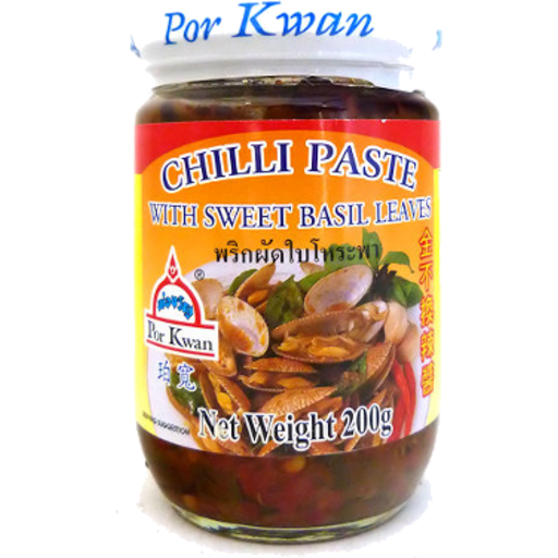 Por Kwan Chilli Paste with Sweet Basil Leaves 200g