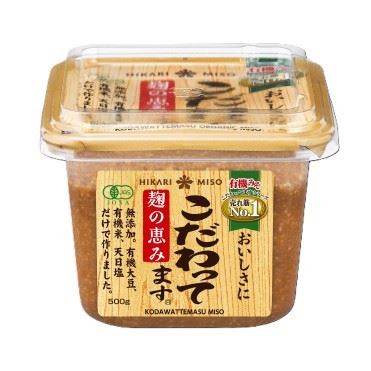 Hikari Kodawattemasu Miso - Organic Soybean Miso Paste 500g