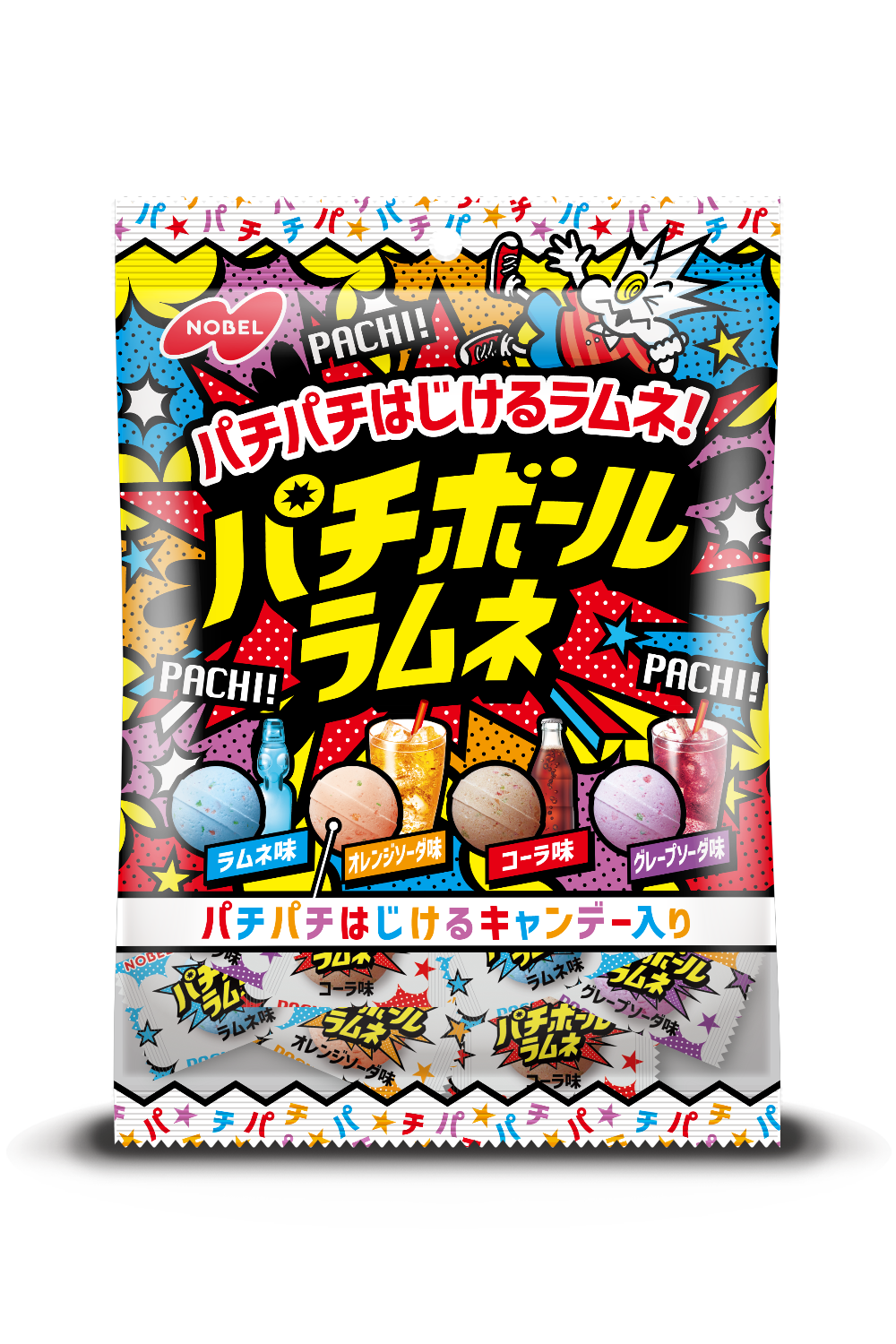 Nobel Pachiball Ramune Drink Assortment Candy 60g