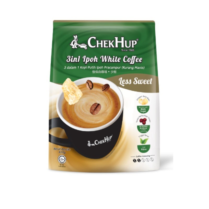 Chek Hup 3 in 1 Ipoh White Coffee Less Sweet 12s x 35g