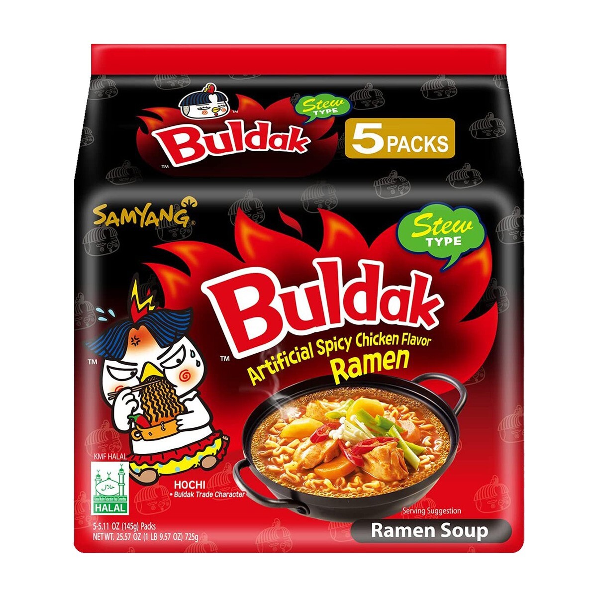 Samyang Hot Chicken Flavour Ramen (Stew Type) 5 x 145g