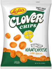 Leslie's Clover Chips Ham & Cheese Flavour Corn Snacks 145g