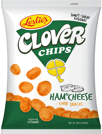 Leslie's Clover Chips Ham & Cheese Flavour Corn Snacks 145g
