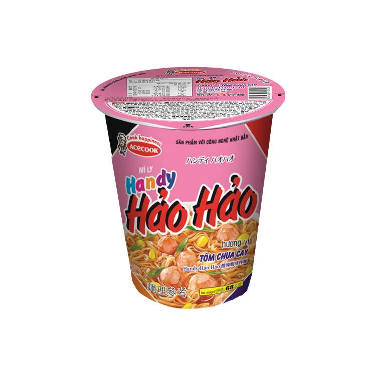 Acecook Hao Hao Sour-Hot Shrimp Flavour Instant Cup Noodles 68g
