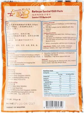 House of Yi BBQ Sambal Chilli Paste 200g