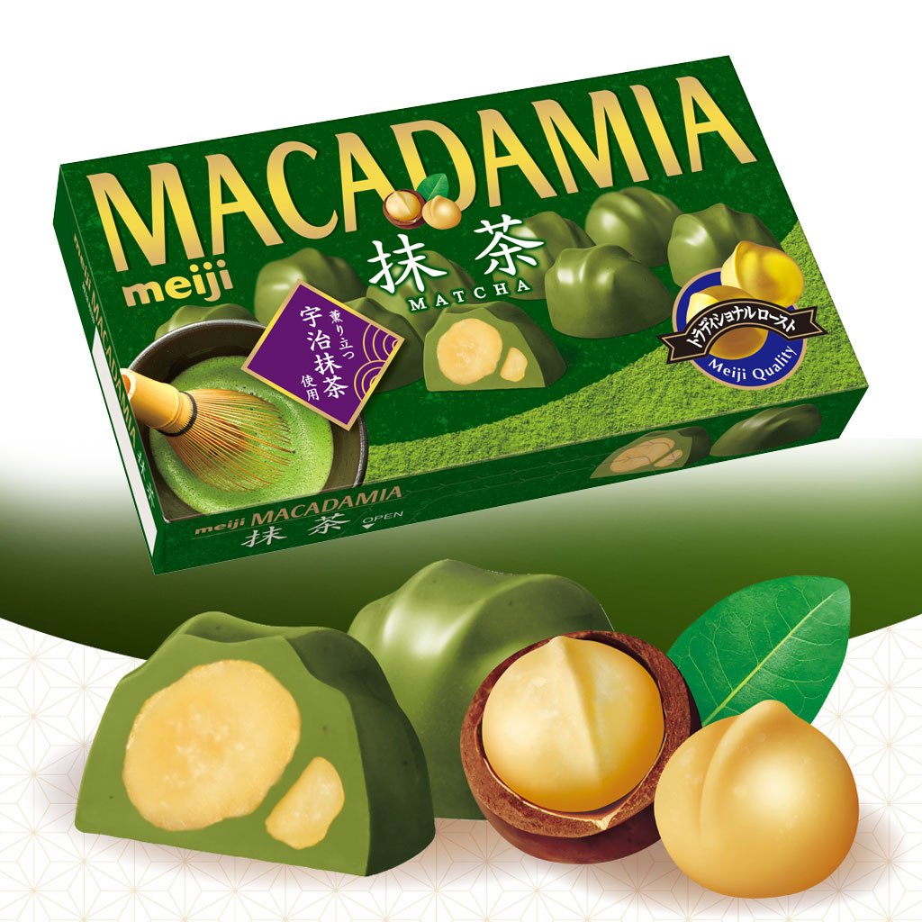 Meiji Matcha Chocolate Macadamia 63g
