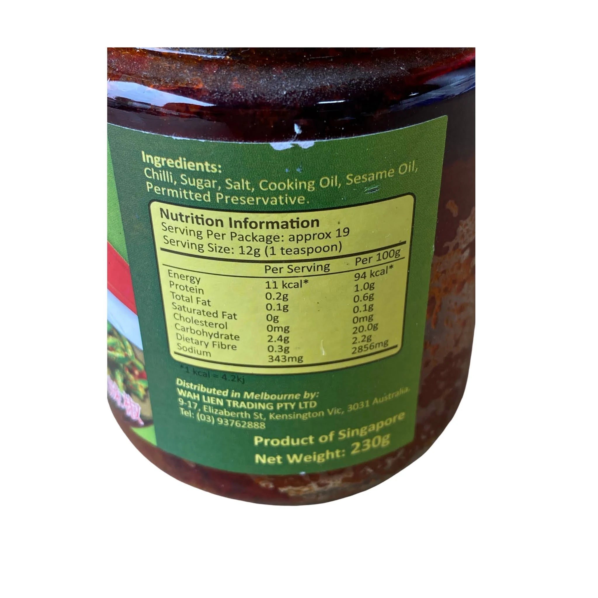 Singlong Vegetarian Sambal Chilli 230g