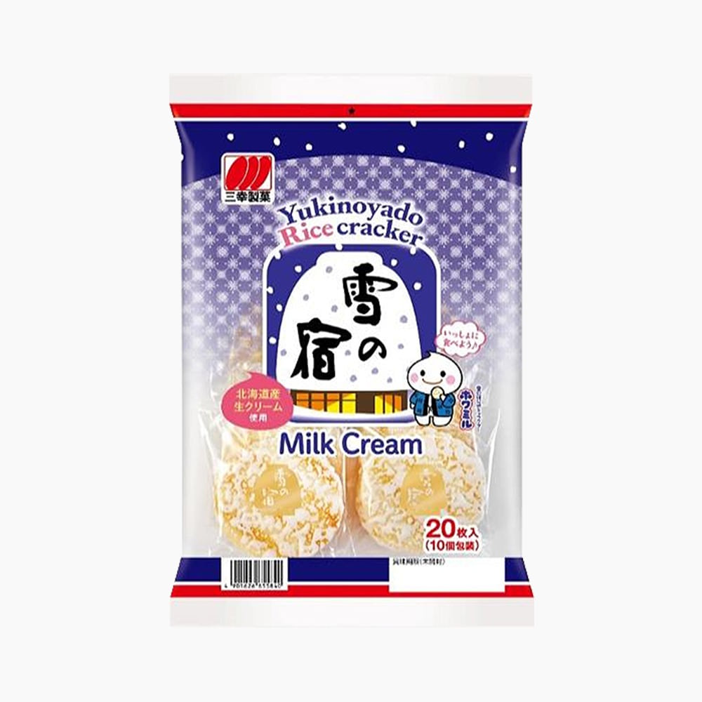 Sanko Yuki No Yado Rice Cracker Milk Cream 20 Pieces